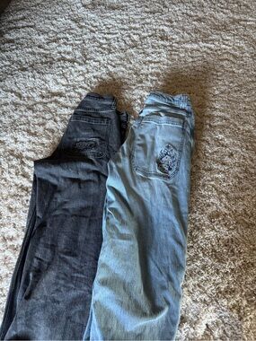 Hollister Relaxed Jeans Pair — Light Wash Blue & Washed Black